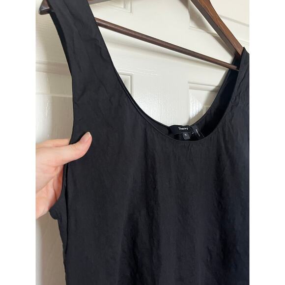 Theory Eco Crunch Scoop Neck Sleeveless Midi Dress Black XL - Picture 4 of 6